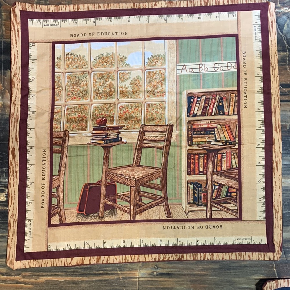 Vintage schoolhouse pillow case library